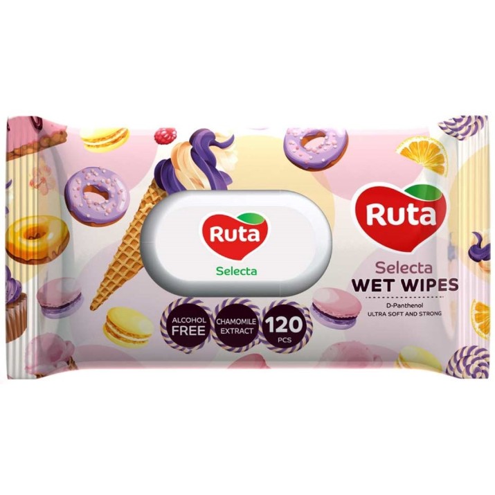 Влажные салфетки Ruta Selecta D-Panthenol 120pcs