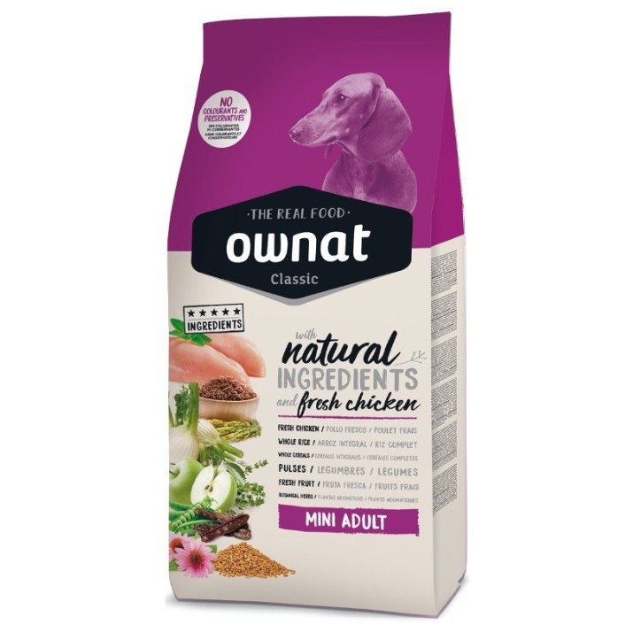 Сухой корм для собак Ownat Mini Adult Classic Chicken 8kg