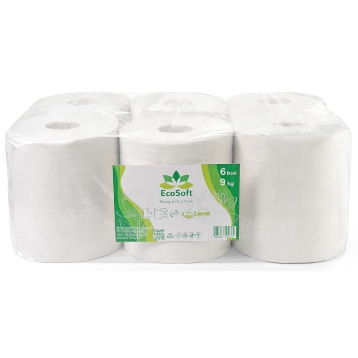 Бумажные полотенца Ecosoft 300m 6pcs