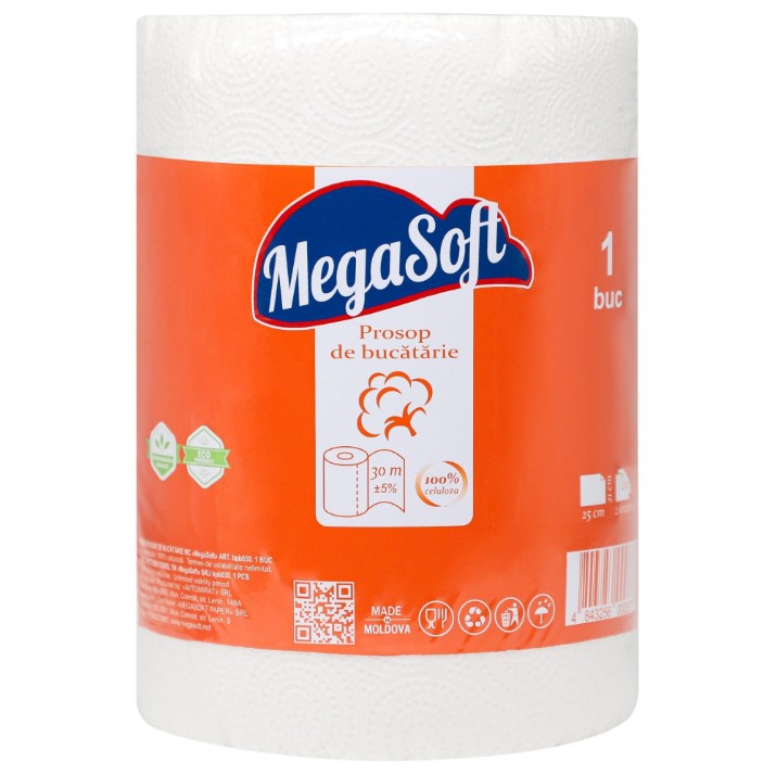 Бумажные полотенца MegaSoft 30m 1pcs