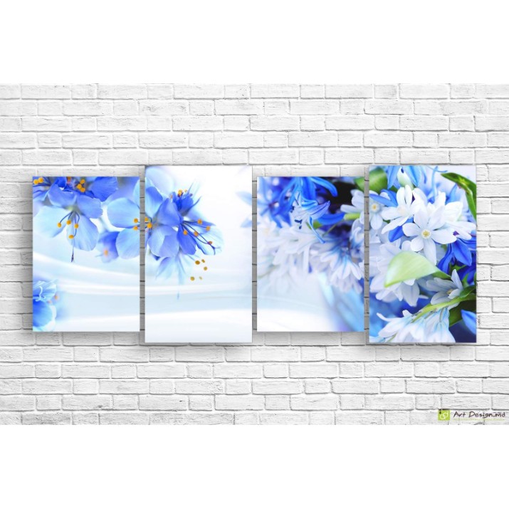 Картина ArtDesign Blue flowers 150x60cm (C-10229)