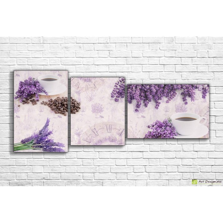 Pictură ArtDesign Coffee and lavender 120x50cm (E-10122)
