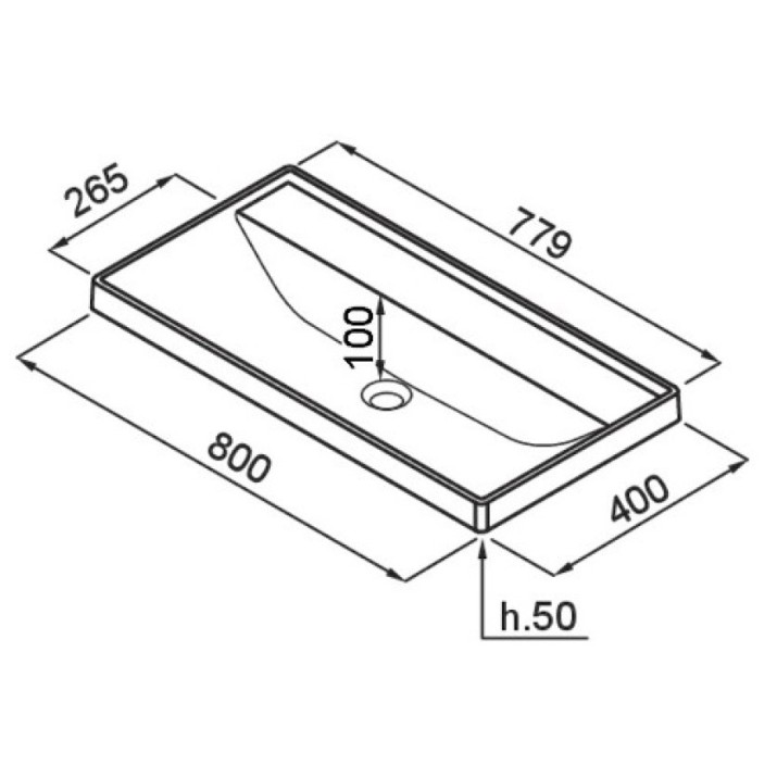 Lavoar Elleci Puro Drop-in Grey (BDPUD080GR40)