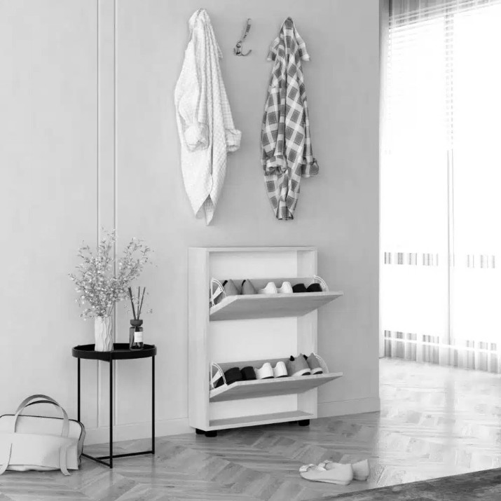 Обувница Mobildor-Lux Leo Slim 50x16x86 White/Oak Sonoma (00013570)