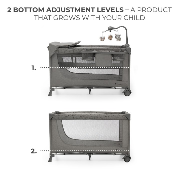 Pătuț pliabil Kinderkraft Joy2 Dark Grey (KLJOY02DGR000AC)