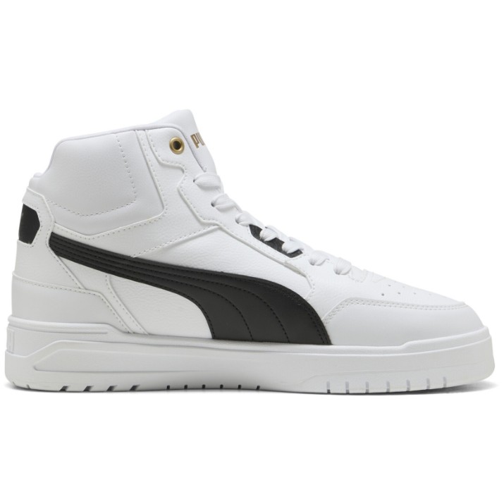 Bocanci pentru bărbați Puma Shuffle Downtown Mid Puma White/Black/Gold, s.40.5