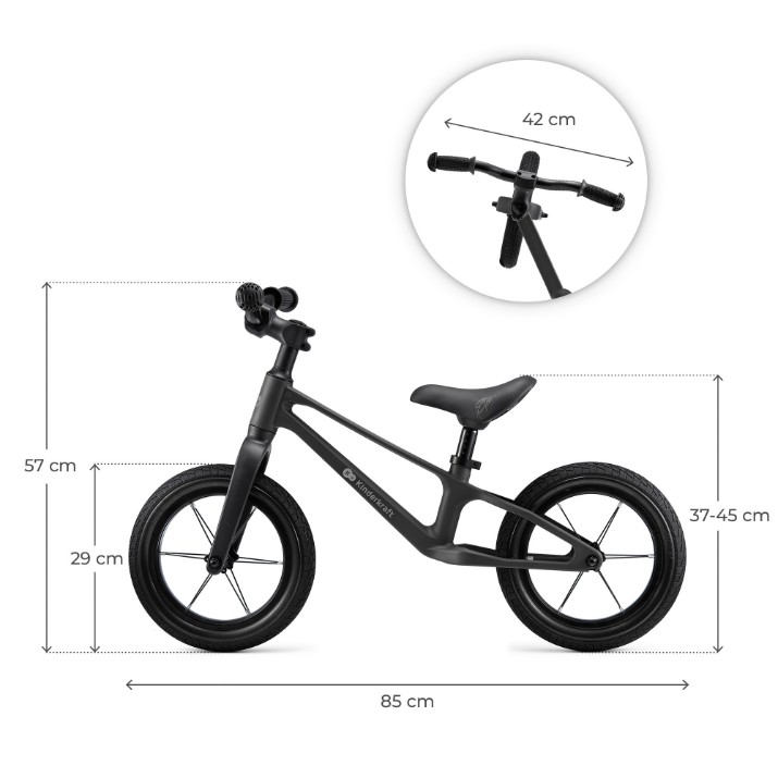 Bicicleta fără pedale Kinderkraft Enter Black (KRETER00BLK0000)