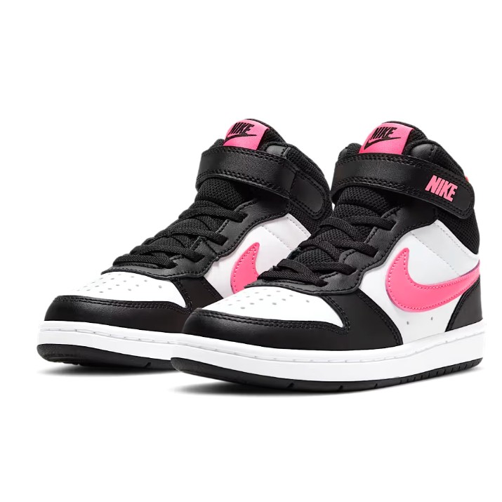 Ботинки детские Nike Court Borough Mid 2 Ps Black/White/Sunset Pulse, s.28.5