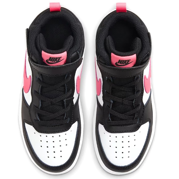 Bocanci pentru copii Nike Court Borough Mid 2 Ps Black/White/Sunset Pulse, s.32