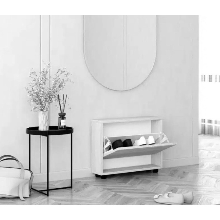 Обувница Mobildor-Lux Leo Slim 80x16x47 White/Anthracite (00013625)