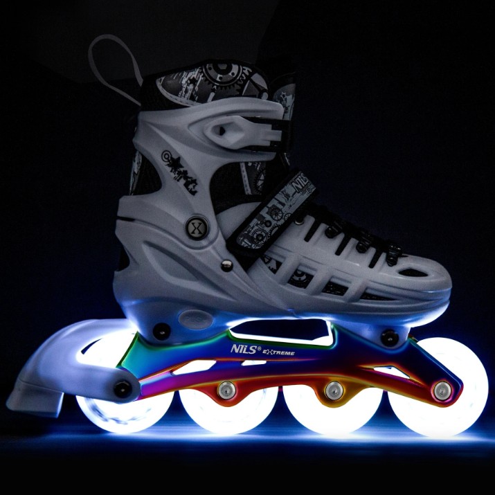 Роликовые коньки Nils Extreme, s.39-42 White/Rainbow (NH10905)