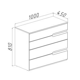 Комод Bayro Modena 1000x810x450 Sorrento (116459)