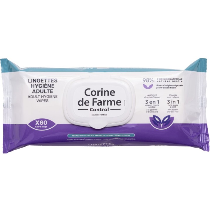 Влажные салфетки Corine de Farme Adult Hygiene 60pcs