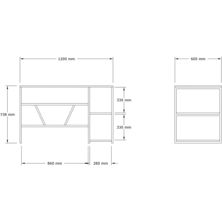 Masa de birou Trendy Caste Oak Sapphire 120x74x60cm GTR005721
