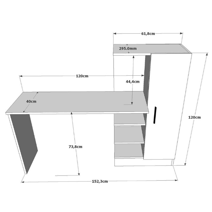 Письменный стол Trendy CT2-AB 152x120x40cm GTR001077