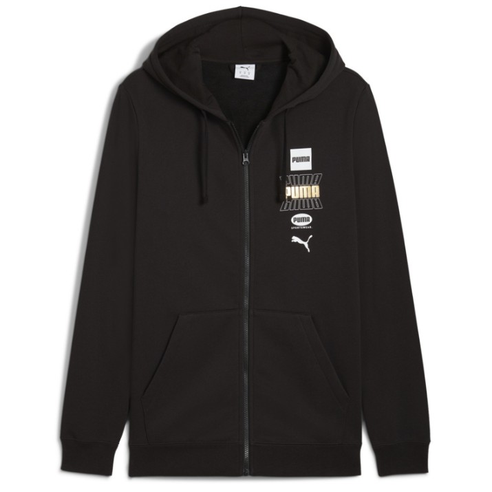 Мужская толстовка Puma Ess Logo Lab Holiday Fz Fl Puma Black, s.M
