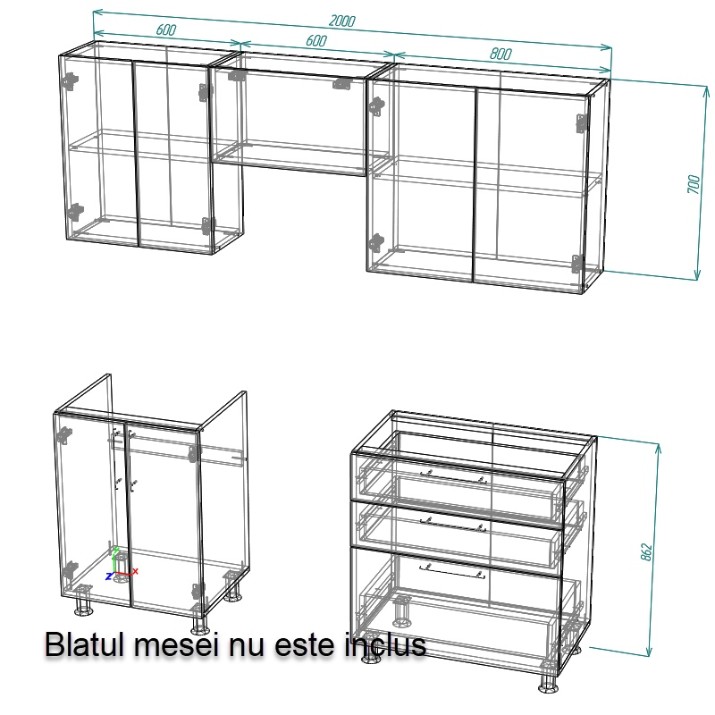 Bucătărie Smartex K2 200 Light Oak (30054)