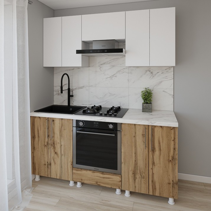 Bucătărie Smartex K3 180 White/Dark Oak (30088)