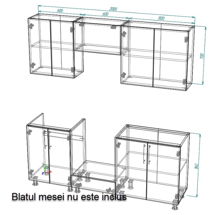 Bucătărie Smartex K3 200 White (30091)