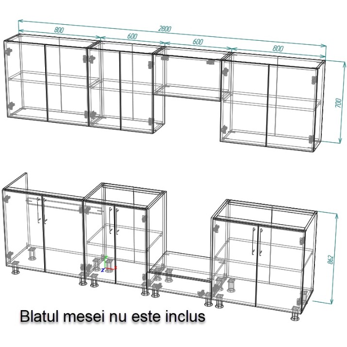 Bucătărie Smartex K3 280 White (30115)