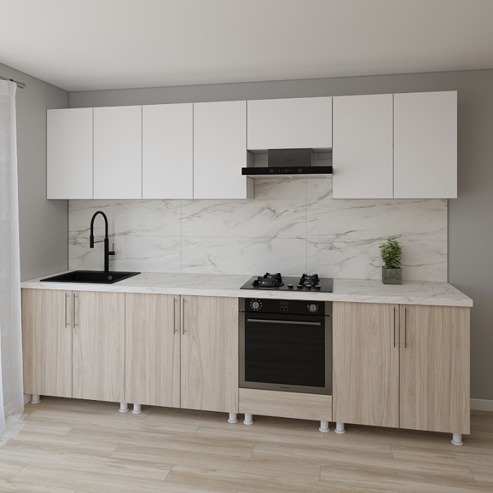Кухонный гарнитур Smartex K3 300 White/Light Oak (30123)