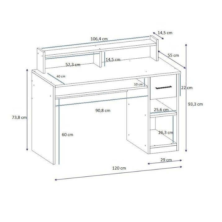 Письменный стол Trendy Eslem White 120x93.3x55cm GTR005750