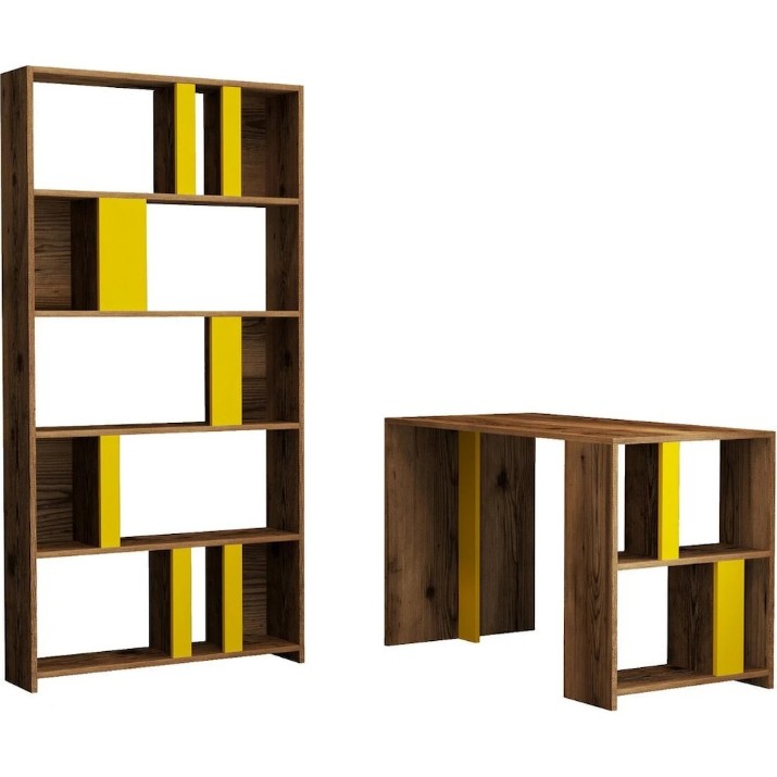Письменный стол Trendy Lima Walnut/Yellow 120x60x75.4cm GTR001035