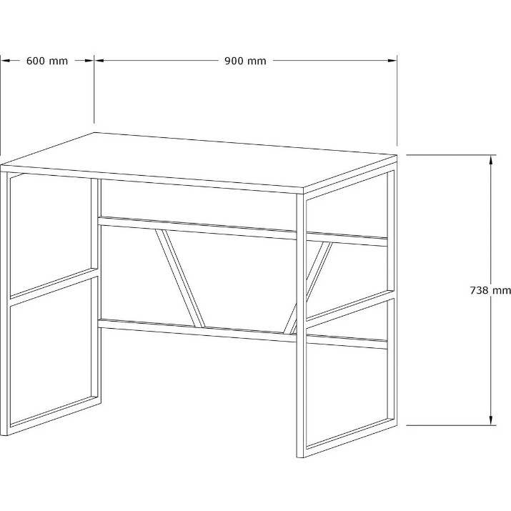 Masa de birou Trendy Monea White 90x60x74cm GTR005741