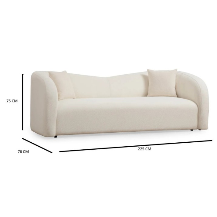 Canapea Trendy Asos Cream 76x225x75cm GTR003206