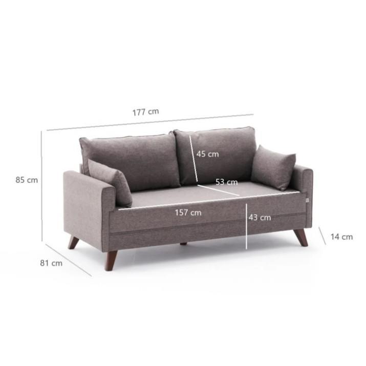 Canapea Trendy Bella Brown 81x85x177cm GTR003127