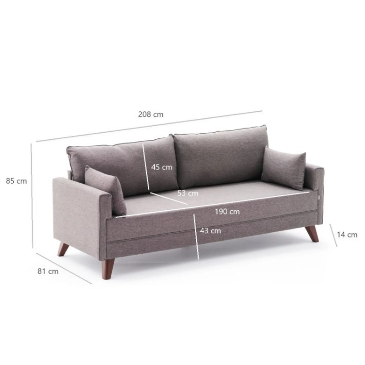 Диван Trendy Bella Brown 81x85x208cm GTR003215