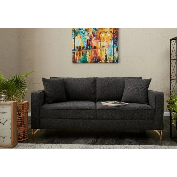 Canapea Trendy Berlin Anthracit/Gold 180x91x83cm GTR003135