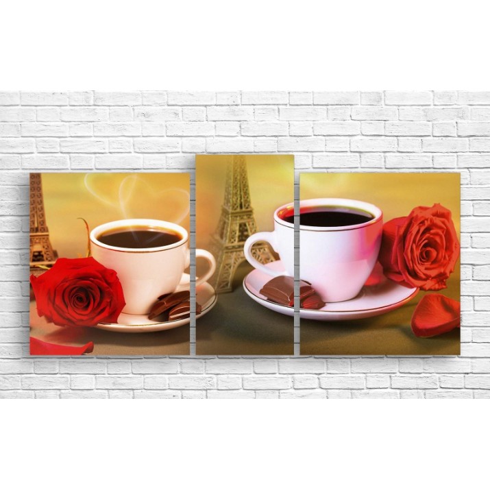 Pictură ArtDesign Two cups of coffee 133x65cm (E-10240)