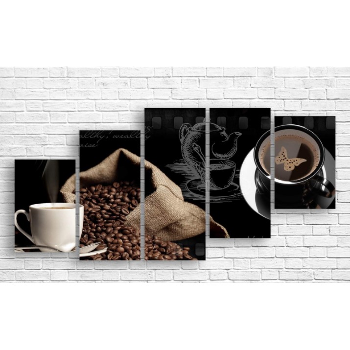 Pictură ArtDesign Two cups of coffee 155x73cm (E-10264)