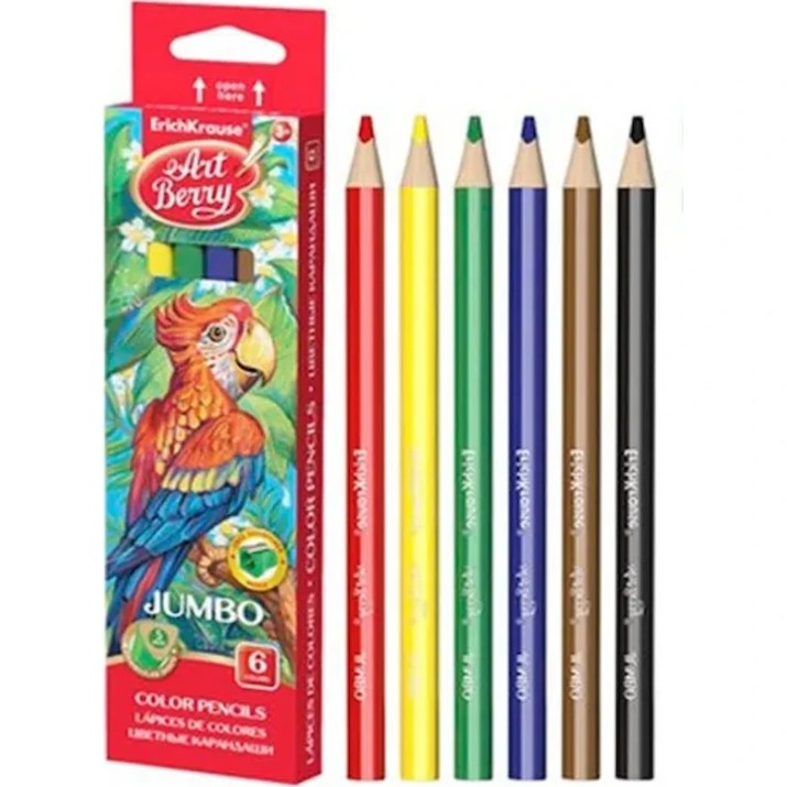 Creioane colorate Erich Krause ArtBerry Jumbo (53584) 6pcs