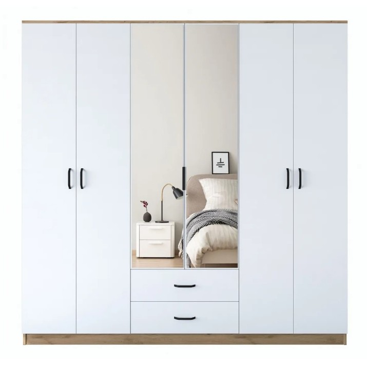 Dulap Trendy BA130 3049 Walnut/White 210x210x51.5cm GTR001850