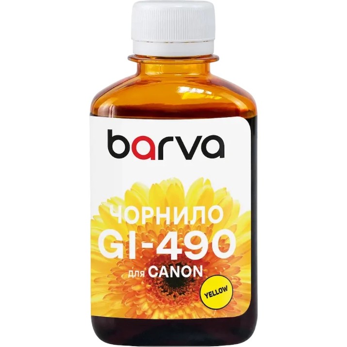 Recipient de cerneală Barva Canon GI-490 Yellow 180ml (G490-506)