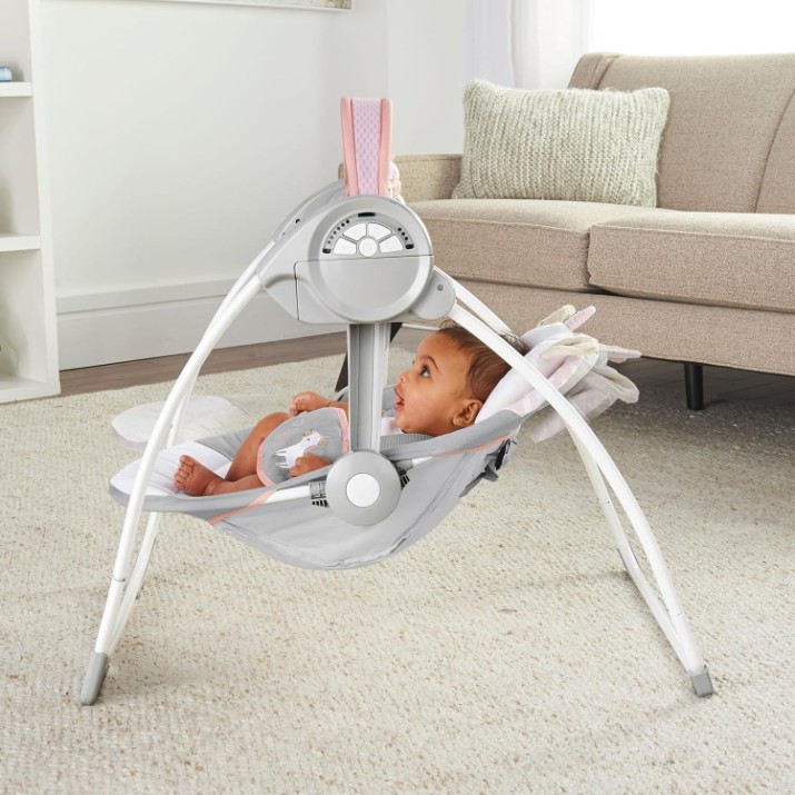 Электрические качели Bright Starts Ingenuity Comfort 2 Go Flora The Unicorn (12202)
