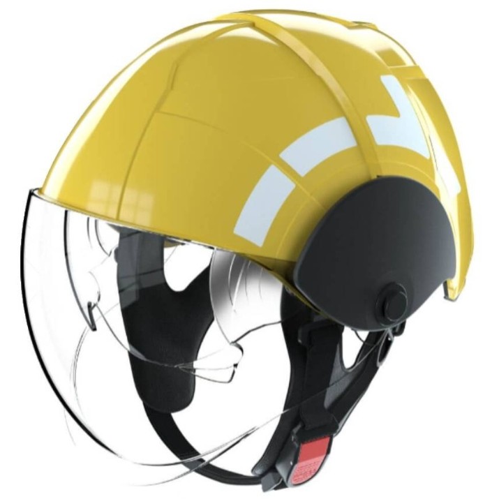 Cască de protecție Pab Akrapovic Fire Compact Yellow 121002121