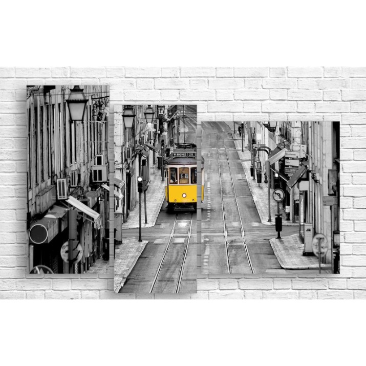 Pictură ArtDesign Yellow on black and white 113x75cm (R-10192)