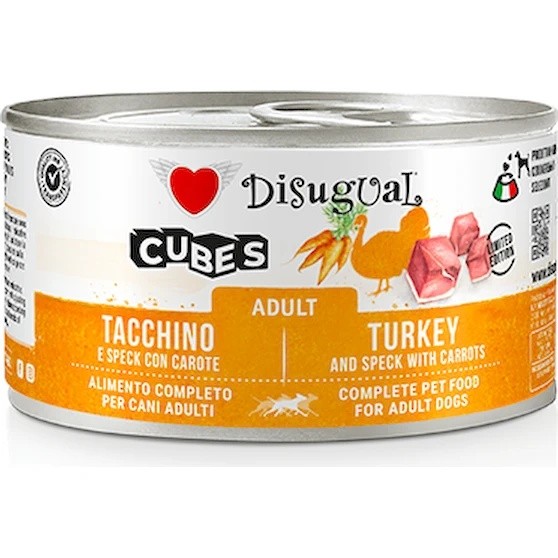 Влажный корм для собак Disugual Adult Turkey with Speck & Carrots 12x150g