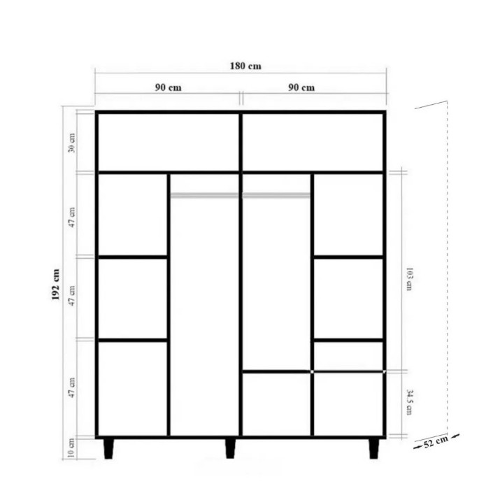 Dulap Trendy Imaj 220 Oak Sonoma 180x192x52cm GTR005860