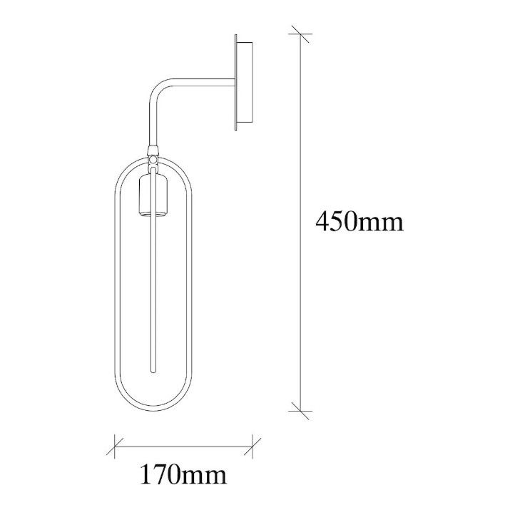 Candelabru de perete Trendy Cerco 3151 Black/Gold 17x45x14cm GTR002354