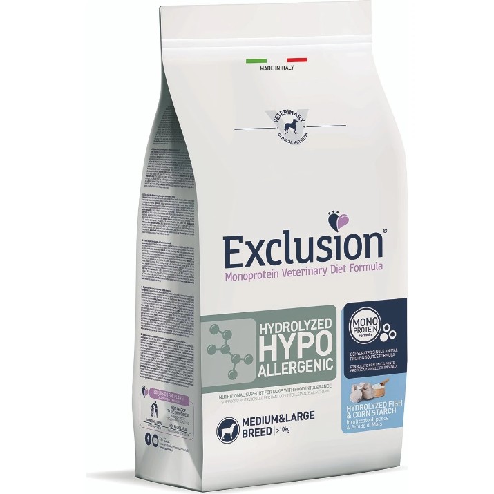 Сухой корм для собак Exclusion Diet Hydrolized Hypo Fish&Corn Starch Medium/Large Breed 2kg 