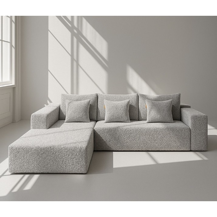 Бескаркасный угловой диван Synonym Sofa Camely Grey Light S030