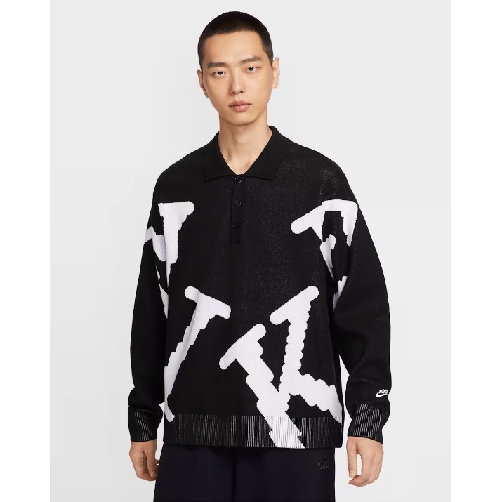 Мужская толстовка Nike M Club Rugby Top Neo Var Black/White, s.XL