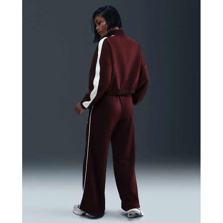 Pantaloni spotivi de dame Nike W Nsw Wide Leg Track Burgundy Crush/Sail, s.L