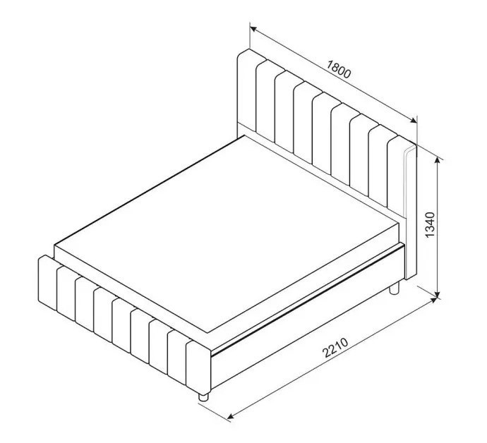 Кровать Ambianta Fancy 1.6m Gray