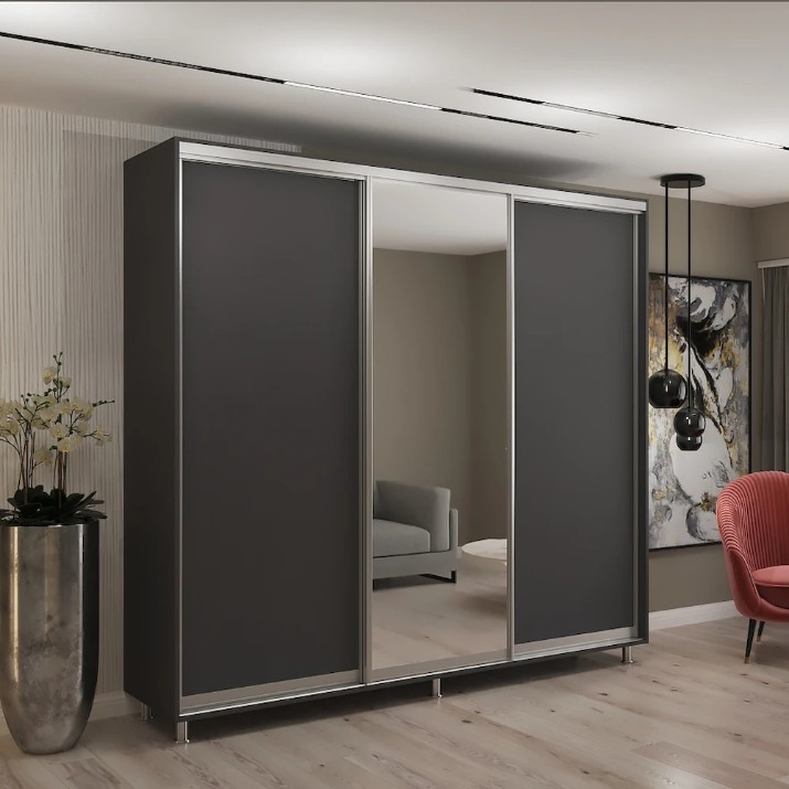 Шкаф-купе My-Style Chipboard + Mirror 230x230x60 Anthracite (C23H3M02U02)