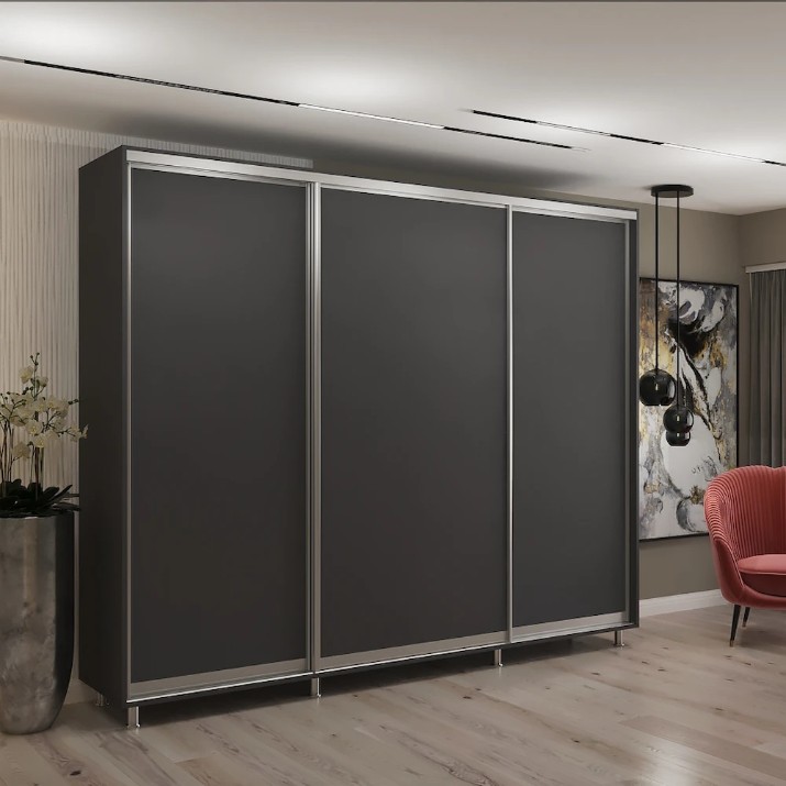 Dulap cu uşi glisante My-Style Chipboard 260x210x60 Anthracite (C26H1M02U01)
